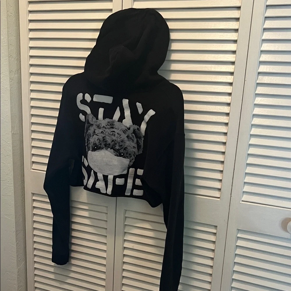 # 0713+ Black Women's Cropped Hoodie “ GLACK” - Picture 3 of 10